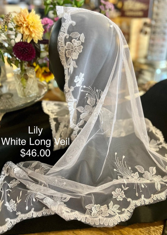 Lily - White Long Veil